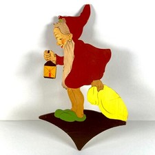 1930er Mertens-Kunst Sandmännchen Handbemalt 25cm Märchen-Holzbild Sandmann Deko