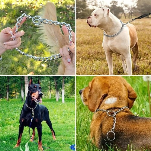 Collar de entrenamiento para perros con cadena de estrangulador de acero de aleación soldado de alta resistencia 18"-26" 2,5-3 mm - Imagen 3 de 10