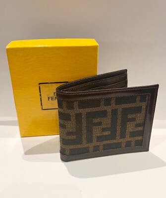 Authentic FENDI Vintage Zucca Jacquard Monogram Wallet Canvas