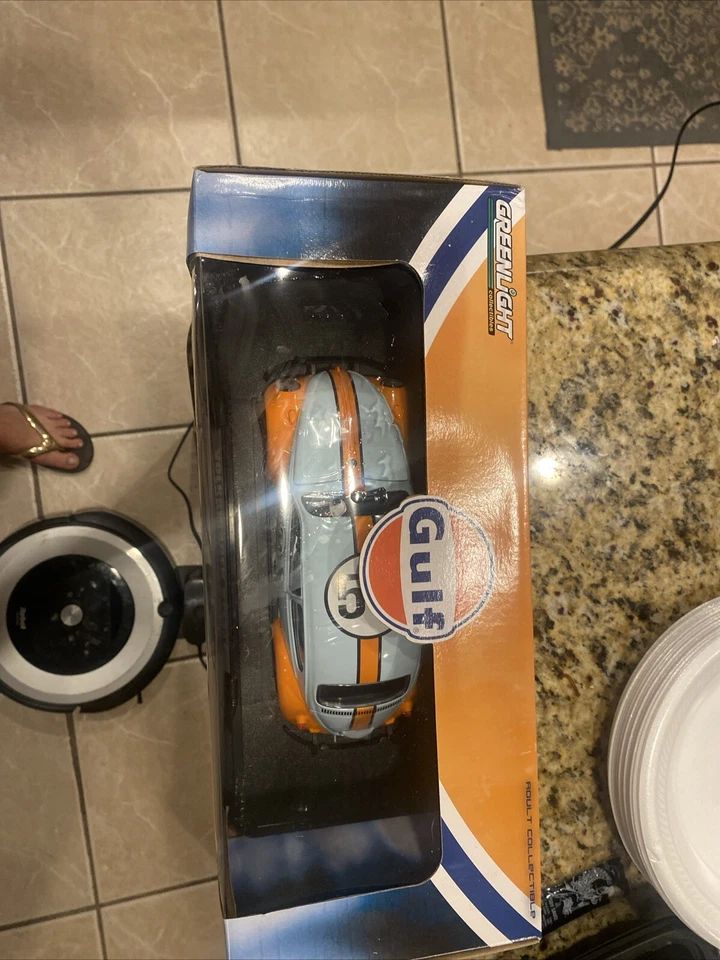 VW Volkswagen Beetle #54 1967 Gulf Oil 1 18 Greenlight modelo 12994 azul claro Foto 2 de 4