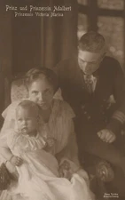 PRINCE & PRINCESS ADALBERT of BAVARIA ANTIQUE REAL PHOTO POSTCARD RPPC