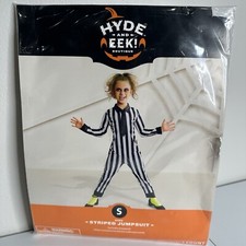 Beetlejuice Style Striped Jumpsuit Costume CHILD Kids Small 6 7 NEW