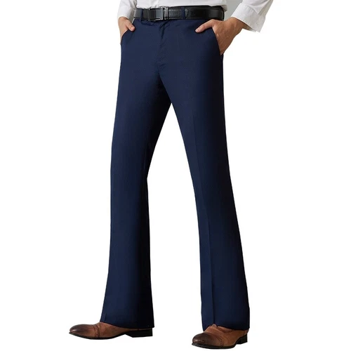 Herren Glockenboden Schlaghose schmal elegant Bootcut formelle Hose Passform Retro 60er 70er - Bild 19 von 27