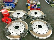 FOR AUDI R8 CROSS DRILLED BRAKE DISCS APEC BRAKE PADS FRONT REAR HAND BRAKE PAD