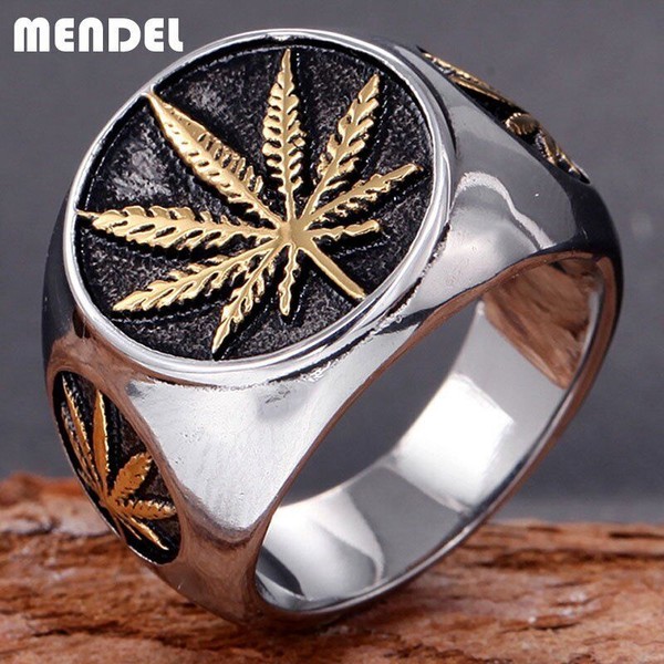 Alternate view of Mendel Cool Fashion Mens Gold Plated Leaf Ring For Men Size 7-15