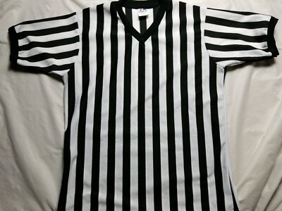 Majestic Referee Shirt official uniform Short sleeve v neck  USA large  