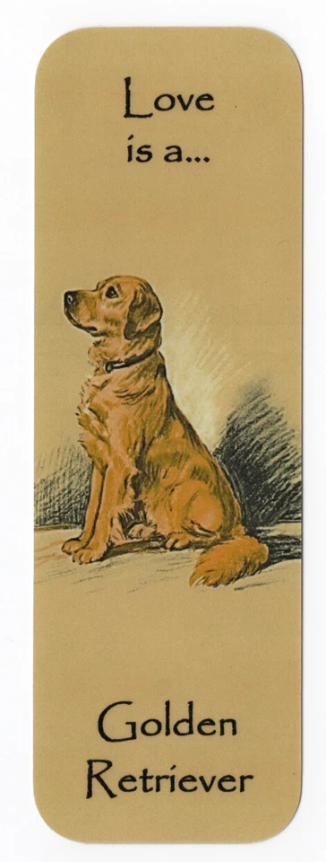 K9-KARDS GOLDEN RETRIEVER BEAUTIFUL DOG BOOKMARK SAME IMAGE BOTH SIDES GREAT GIFT