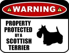 Warning Property Protected by a Scottish Terrier Silhouette Laminated Dog Sign
