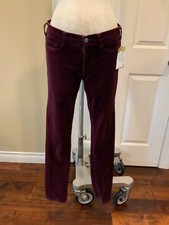 Pilcro and the Letterpress Purple Velvet "Stet  Skinny Leg Pants, Size 26