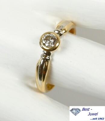 Solitär Ring, 750 Gold, 18 Karat, Brillant 0,36 Carat, Ringgröße 62