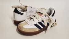 Adidas Kids' Samba Indoor Sneaker Shoes, White/Black/Gum, 9 US Unisex Toddler