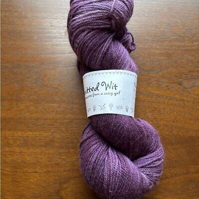 Knitted Wit Purple Yarn Polwarth Wool Shimmer DK Weight Knitting Crochet Tonal