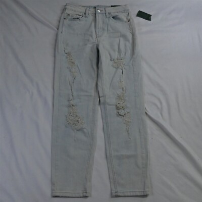 NEW Wild Fable 24 / 00 Highest Rise Mom Light Destroyed Stretch Denim Jeans