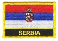 AufnäHer Serbien Wappen Schrift Patch Flagge Fahne