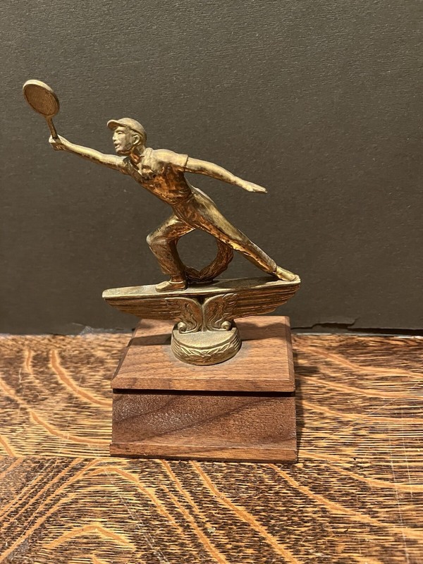Art Deco Brass Tennis Player Personal Trophy