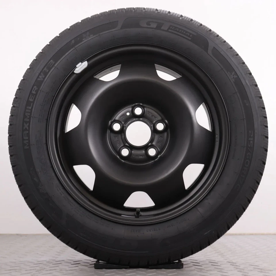 Winterräder 17 Zoll VW T5 T6 T6.1 Original Stahl-Felgen schwarz Reifen 215/60R17 - Bild 2 von 4