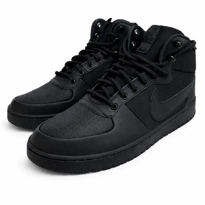 NIKE MENS SIZE 9 COURT BOROUGH MID WINTERIZED TRIPLE BLACK AA0547-002 Nike Court Borough Mid Winter Triple Black Men Unisex Casual  main image 3