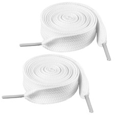 2 Pairs Fat White Shoe Laces for Sneakers, 3/...