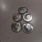 Lot of 5  Kennedy Half Dollars,  40% silver,  circulated