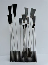 Vintage Metal Sculpture Abstract Geometric Modernism Pop Op Art stabile mystery