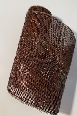 10  x 10 Yards -Chocolate Brown Multi-Colored Holographic Glitter Deco Mesh Roll