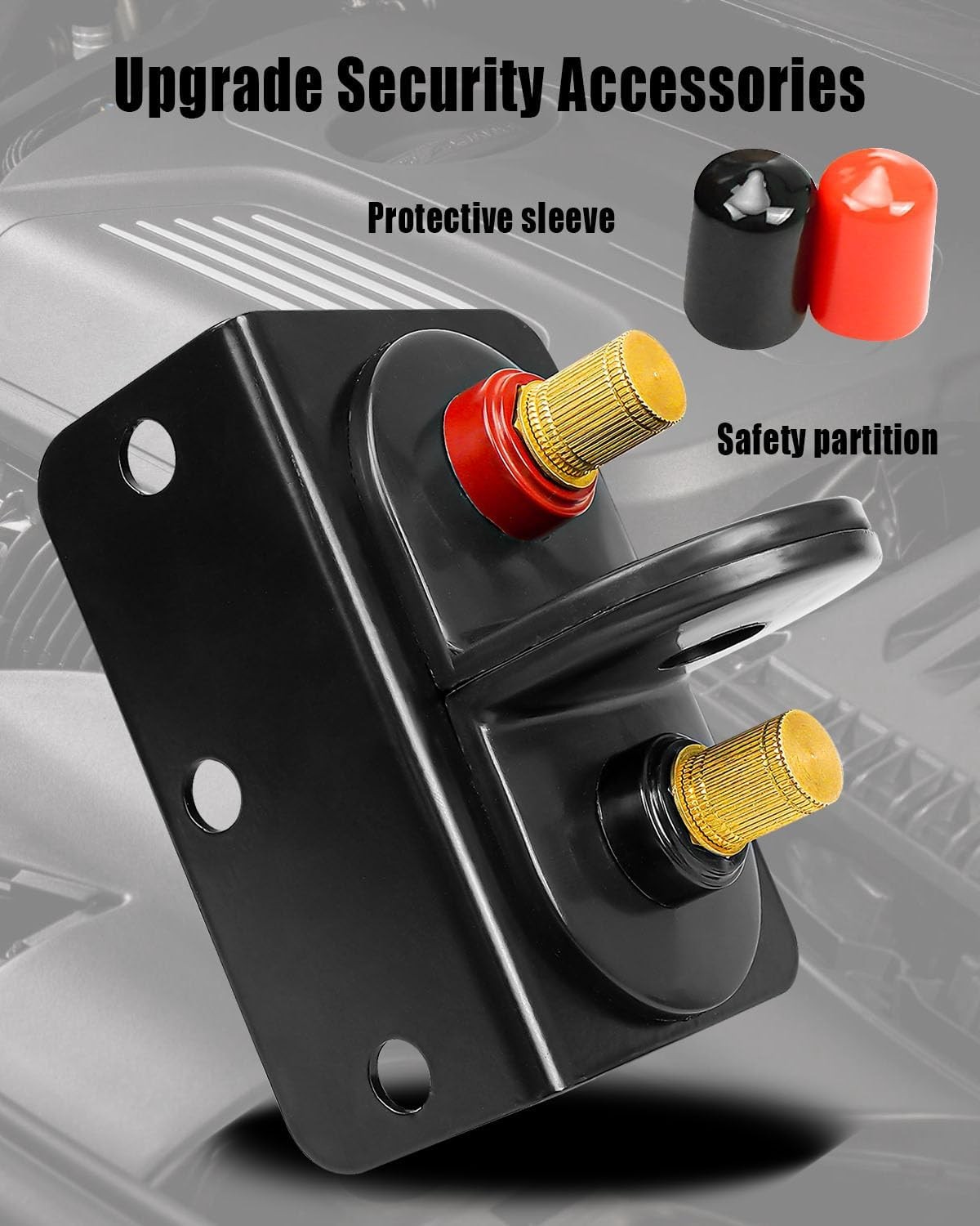 Waterproof Remote Battery Terminals, Battery Jump Post Kit with Cable and Mount