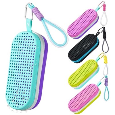 Swim Goggle Case For Swimming Goggles, Silicone Protective Purple and Blue
