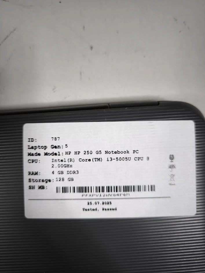 HP 250 G5 - Intel Core i3 5th Gen 4GB RAM - Refurbished, Working, No OS - Image 4 of 4