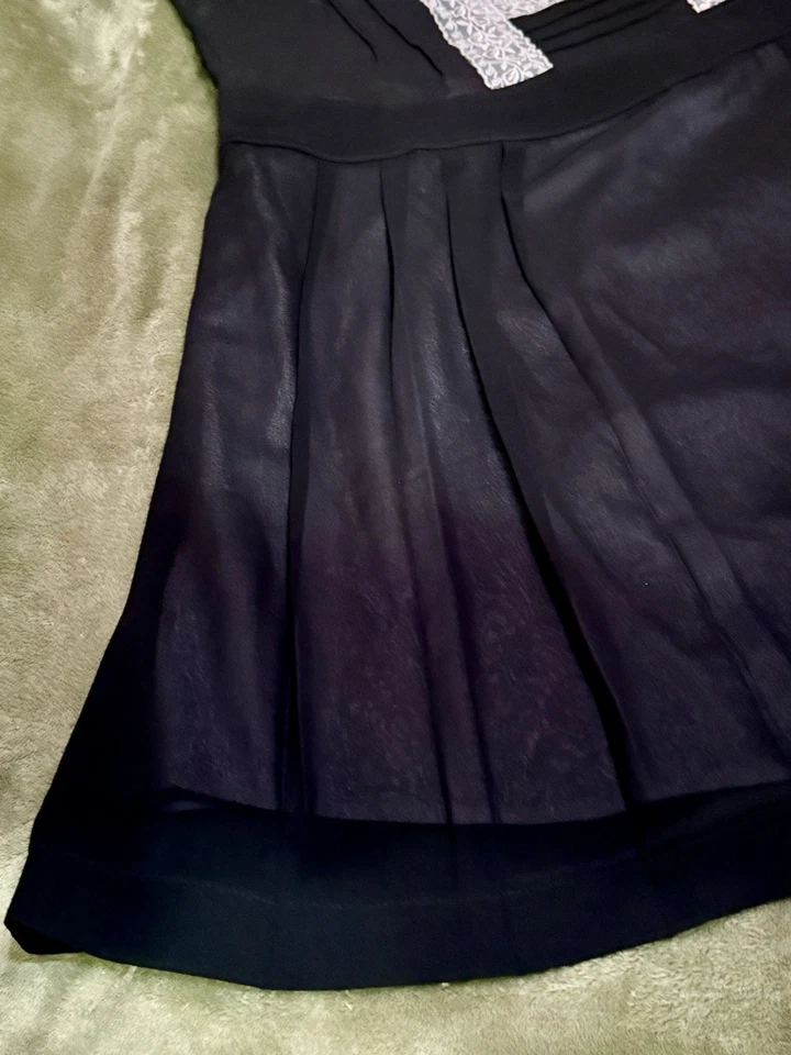 Kimchi Blue Black Babydoll Dress M Lace Trim Bustier Corset Whimsy Goth,coquette - Image 4 of 4