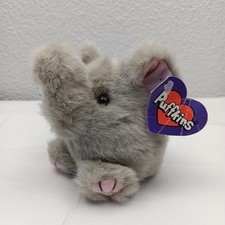 Vintage Puffkins Elly Elephant 4 1/2" Swibco Plush Stuffed Animal 1997