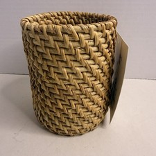 Better Homes  Gardens Rattan Toothbrush Holder Natural Woven Bathroom Decor NEW