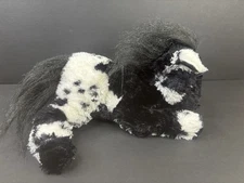 NWT Supersoft Floppy Horse 11” By Wishpets - Black and White Paint Plush