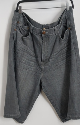 Brooklyn Xpress Denim Shorts Sz W40 X L15 Mens Gray Y2K Streetwear