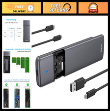 Tool-Free M.2 NVMe SATA SSD Enclosure Adapter, USB 3.2 Gen 2, 10Gbps, UASP Trim,
