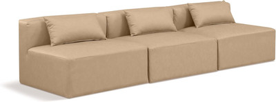 Modern Modular Sofa in Soft Tan Vegan Leather - Infinite Configurations