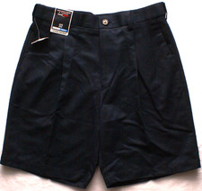 Roundtree  Yorke Travel Smart Pleated Classic Fit Shorts, Mens 32, Navy Blue