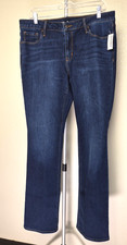 Old Navy Kicker Bootcut Jeans Womens 14 Long Mid Rise Dark Wash Blue Denim NWT