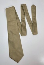 Lauren Ralph Lauren Solid Gold 100% Silk Repp Weave Made in USA Necktie