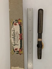 Conklin Crescent Black Fountain Pen in Box Stickered 14k Flexible Nib Restored