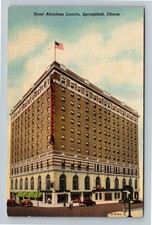 Springfield IL-Illinois, Hotel Abraham Lincoln Antique Vintage Souvenir Postcard