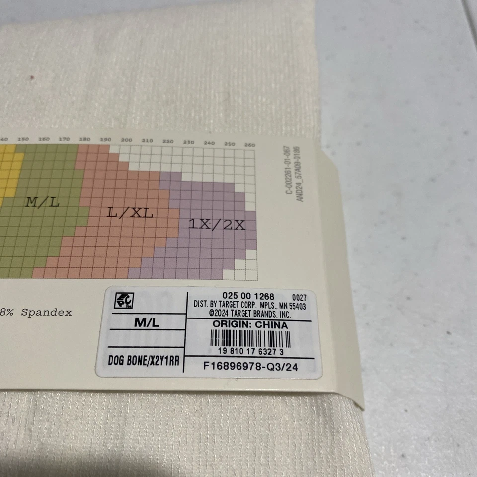 A New Day Sweater Tights Womens Size Medium Large Ivory Knit Dog Bone M/L - Image 4 of 4