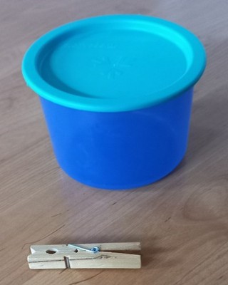 Tupperware One Touch Bingo blau grün 800 ml gebraucht