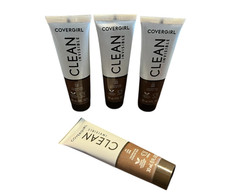 Lot 4 Covergirl Clean Invisible Foundation Java 195 1 Fl Oz Vegan Oil-Free