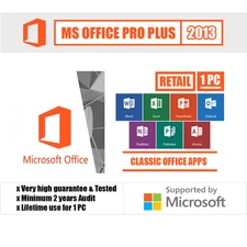 Microsoft Office Pro Plus 2013 | DIY CD Box | Bonus Files | Lifetime License 