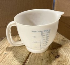 Vintage 1977 Tupperware 4 Cup Mix n Stor Pitcher 1288-3 Red Blue USA NO LID