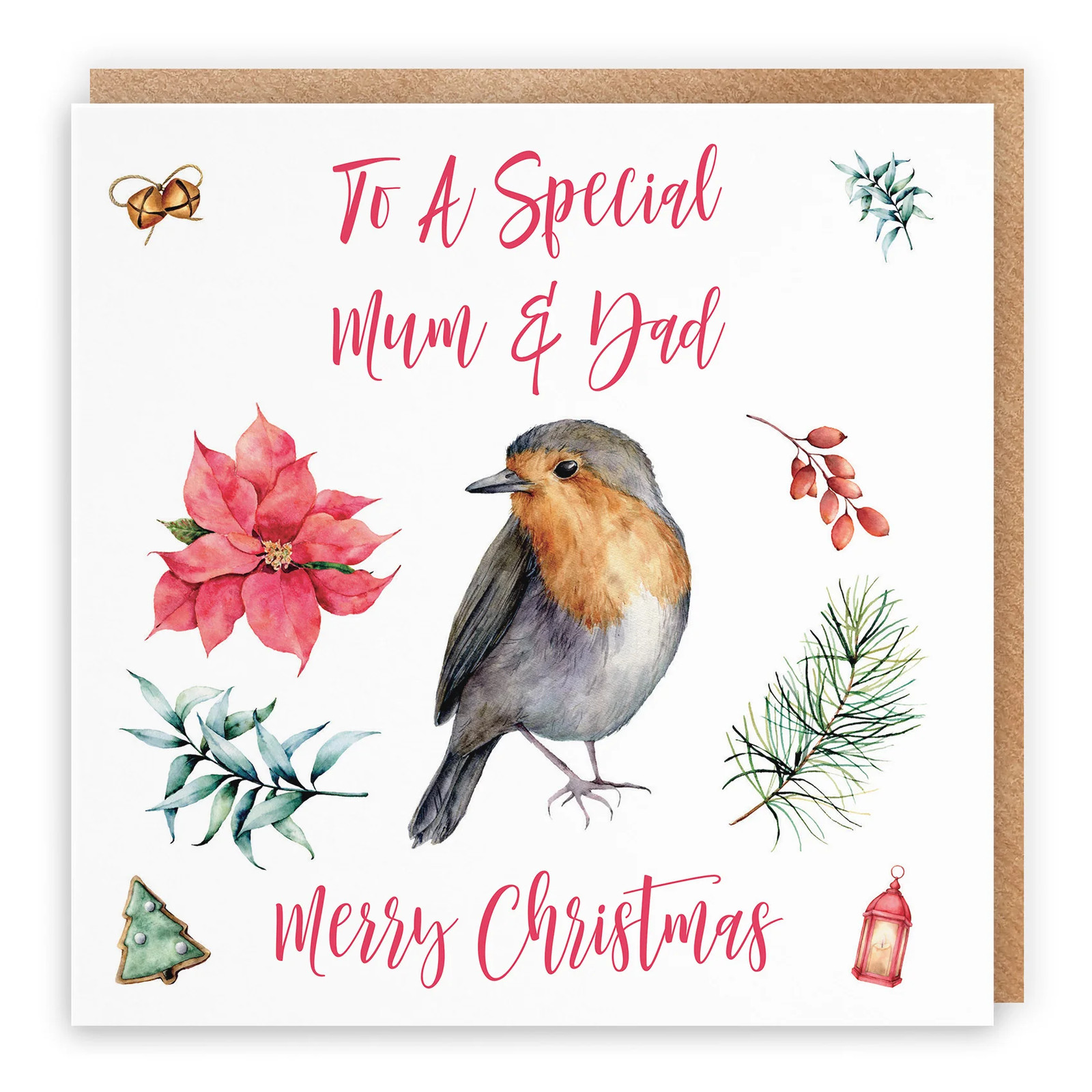 Mum And Dad Christmas Card Festive