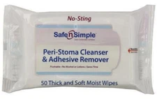 ~ Safe N Simple ~ NO STING! ~ Peri-Stoma Cleanser and Adhesive Remover Wipes ~
