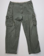 Vintage 90s Y2K Streetwear Mens 36x30 Faded Baggy Wide Leg Cargo Pants Green