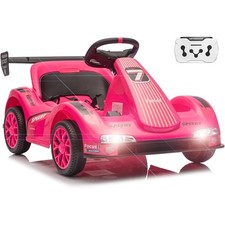 6V Electric Go Kart Ride-on Car for Kids W/ Remote Control Pedal Operation Pink