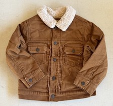 Gap Denim Brown Sherpa Collar Lined Jacket 4 Years Unisex Baby